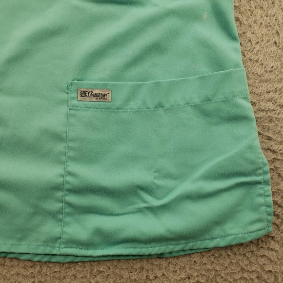 Greys Anatomy Shirt Mens XS Blue V Neck medical Adjustable Scrub Top Pocket - Picture 4 of 14